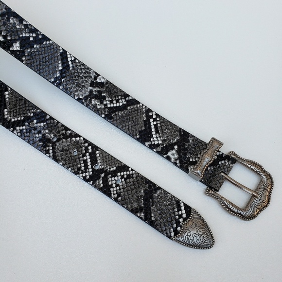 unbranded Accessories - Vegan Snakeskin Belt Womens Pewter Medium